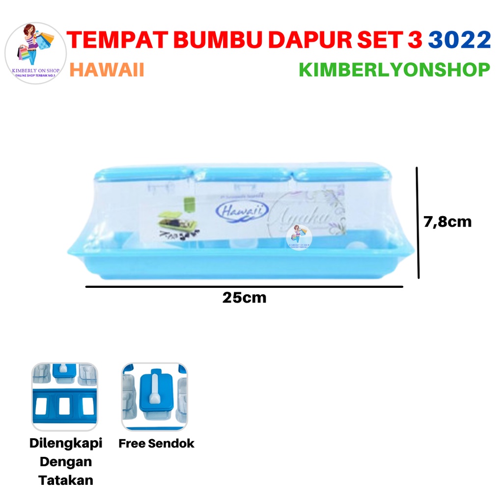 Tempat Bumbu Ayaka Set 3 3022 S3 SW Hawaii