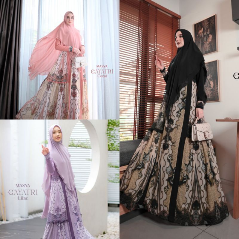 [MADENIA SYARI] GAMIS SYARI TERBARU / DRESS SET PRINTING " GAYATRI " BY MADENIA SYARI
