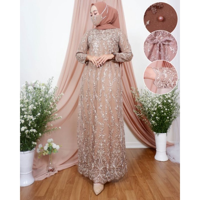 Fhashion muslim/dresss kebaya/gamis tulle pesta