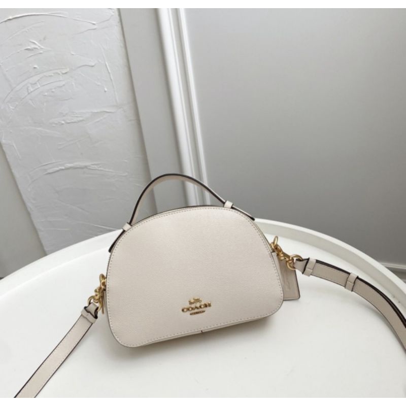 Coach Serena Satchel Crossgrain Leather - White (1589)