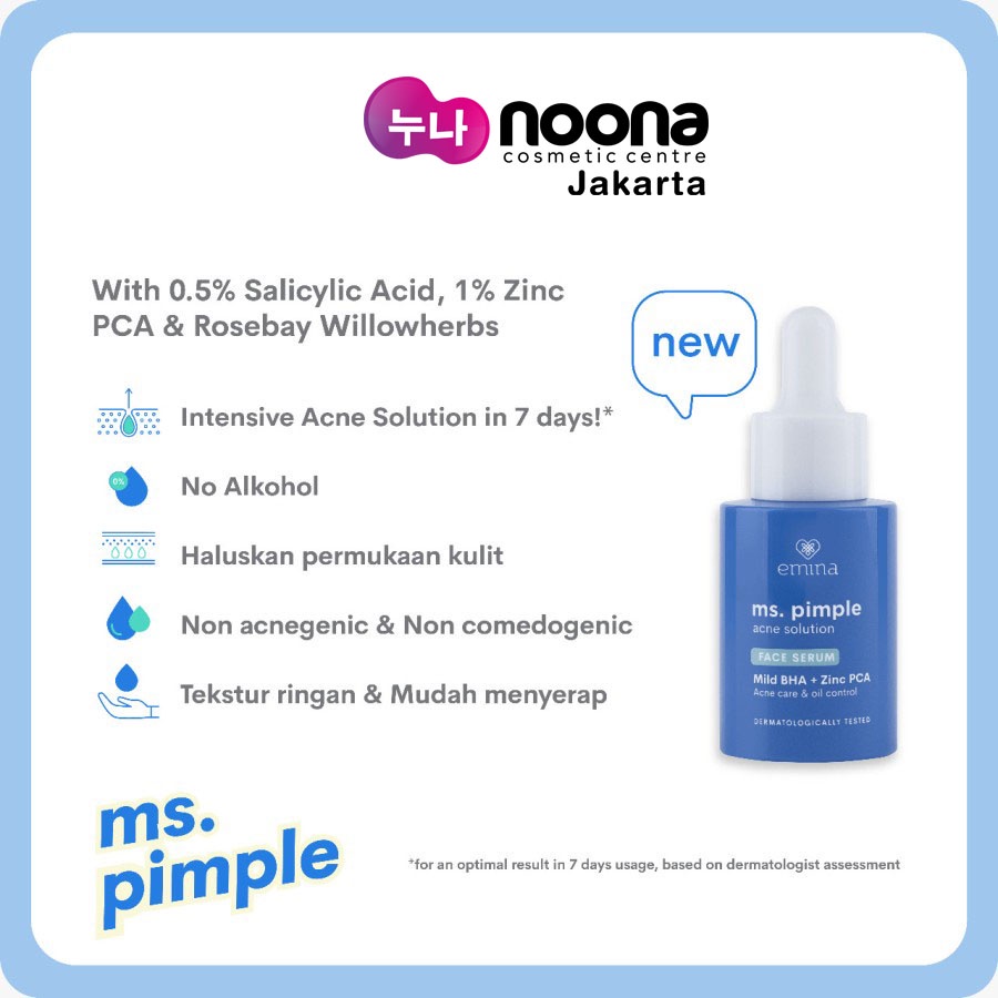 EMINA MS.PIMPLE ACNE SOLUTION FACE SERUM 30ML -NJ