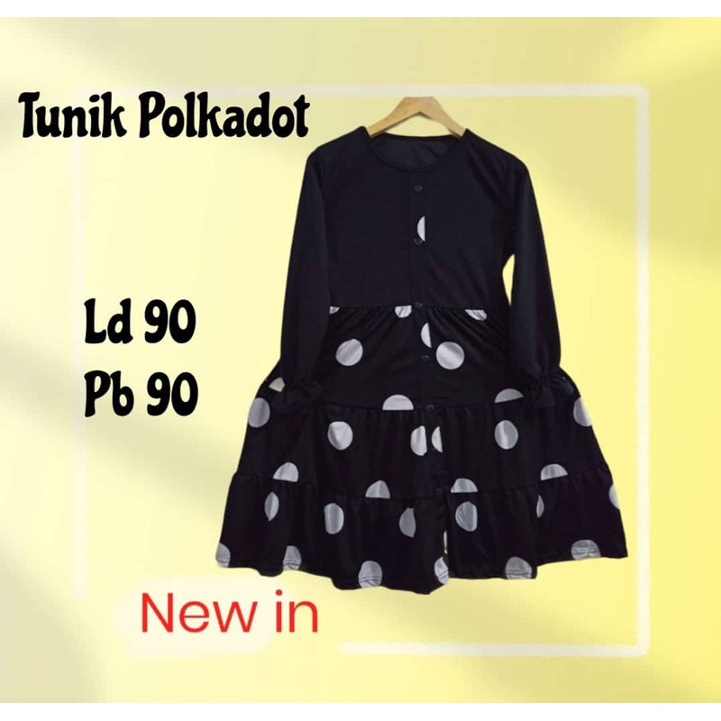 tunik polkadot hitam