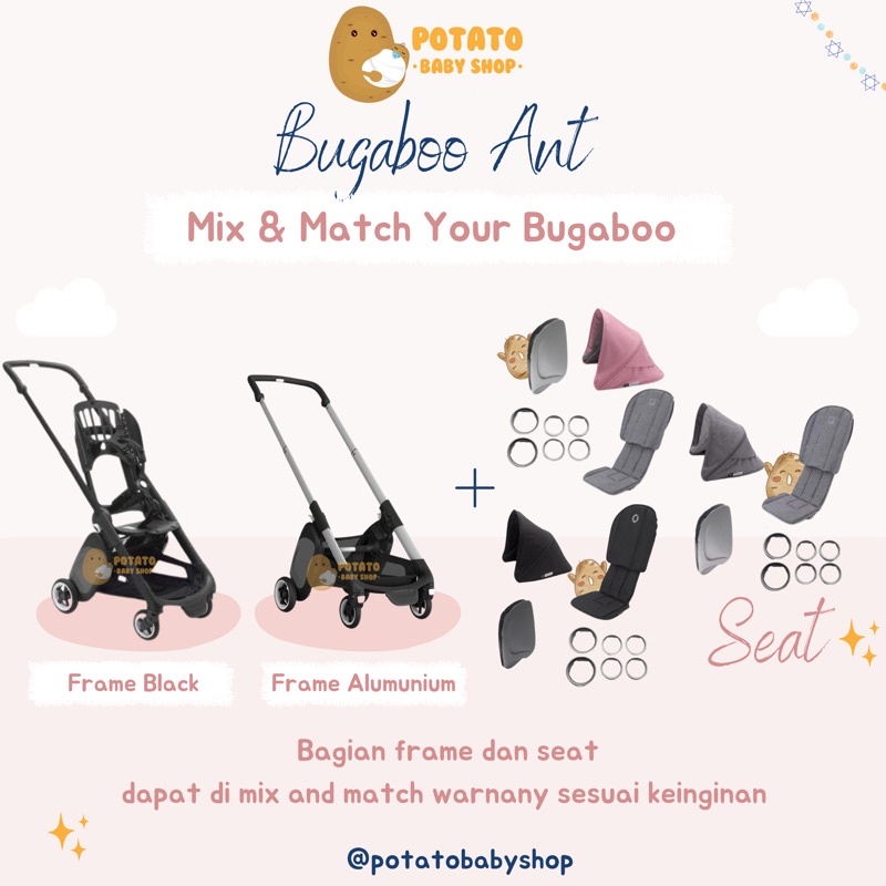 Bugaboo Ant Style Set / Seat Frame Canopy