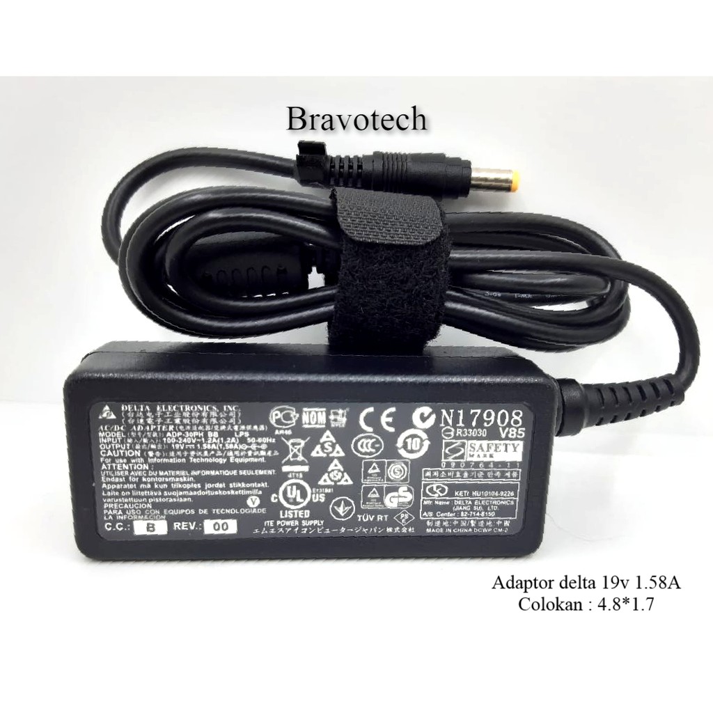 Adaptor Charger Delta 19v 1.58A 4.8*1.7 ADP-65HB BB 200-XX047-11-1