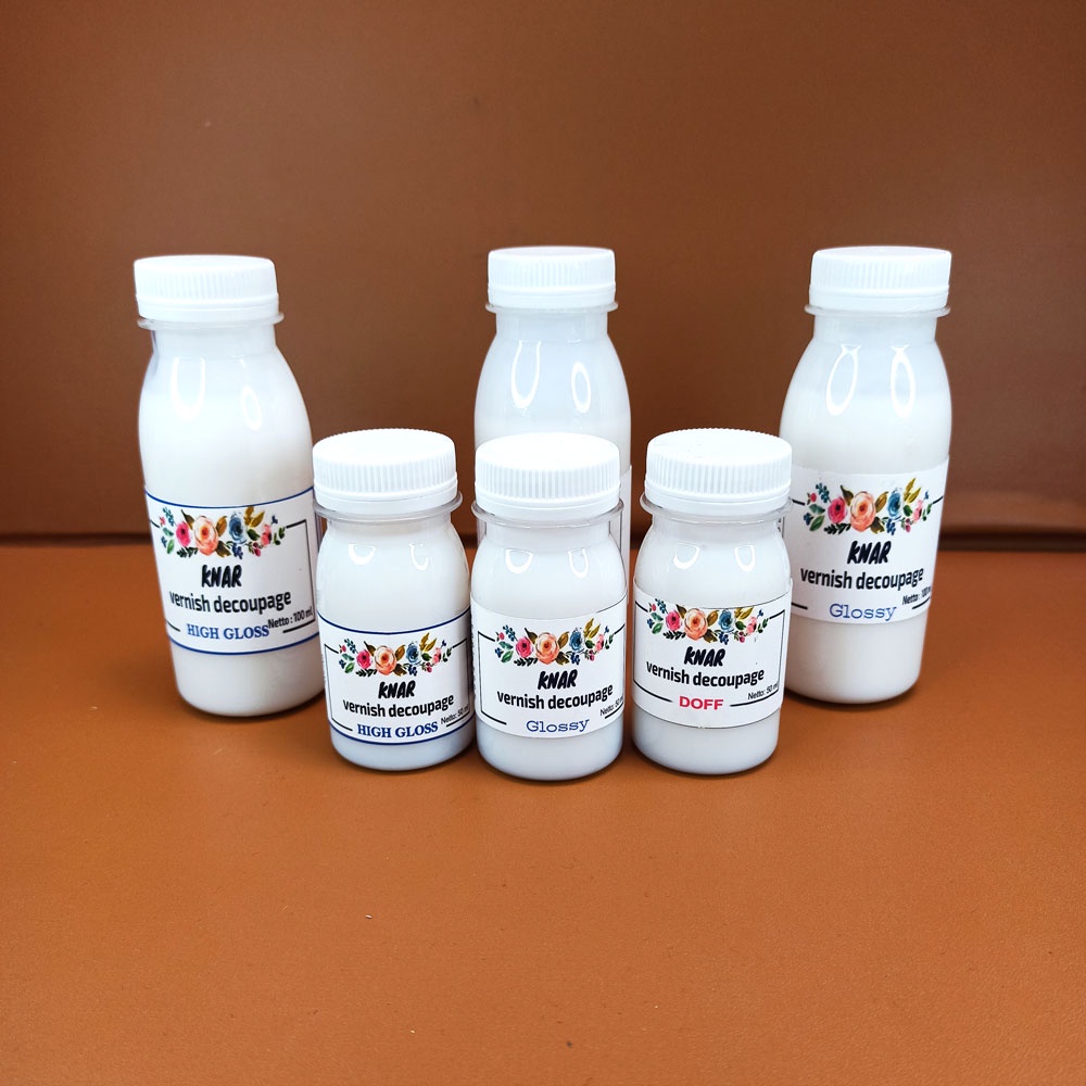 Terbaru Varnish Glossy / Varnish Clay / Vernis Decoupage Finisher Clay, Finisher Lukisan, Kayu,