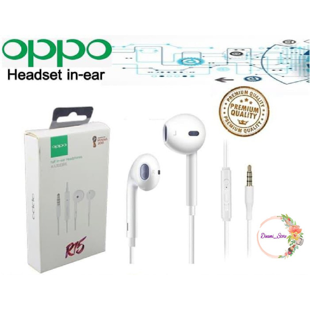 Headset Headsfree earphone OPPO R15 Original 100% DST1935