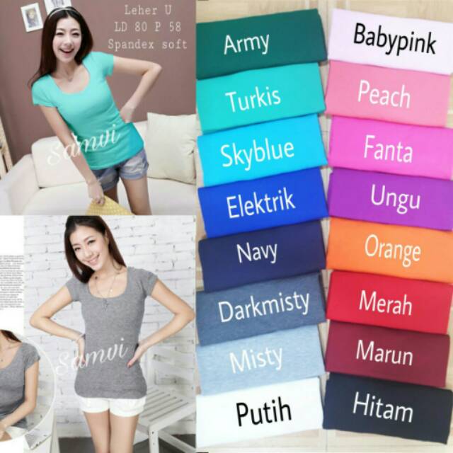 Kaos polos wanita ukuran kecil/o neck v neck u neck wanita murah