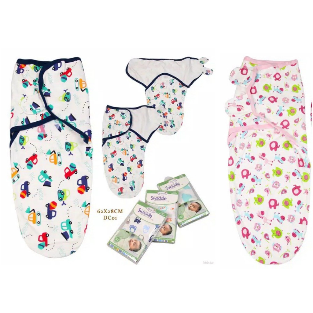 Bedong instan bayi perekat velcro summer swaddle me repack carterlove