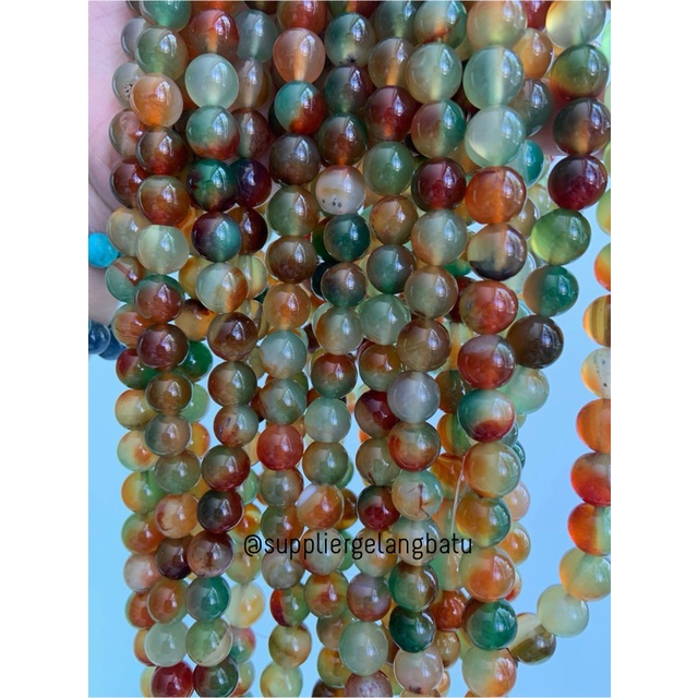 batu manau loreng ginggang hijau MUDA 10mm merah manao mangga orange