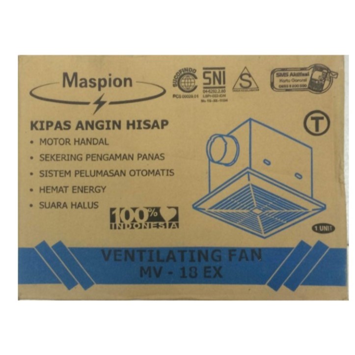 MASPION EXHAUST FAN MV 18 EX / KIPAS ANGIN HISAP MASPION MV 18EX