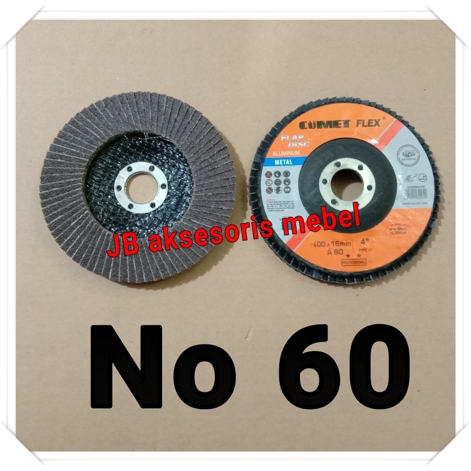 FLAP DISC 4" NO 60 MERK CUMET | MATA GERINDA AMPLAS SUSUN NO 60 CUMET