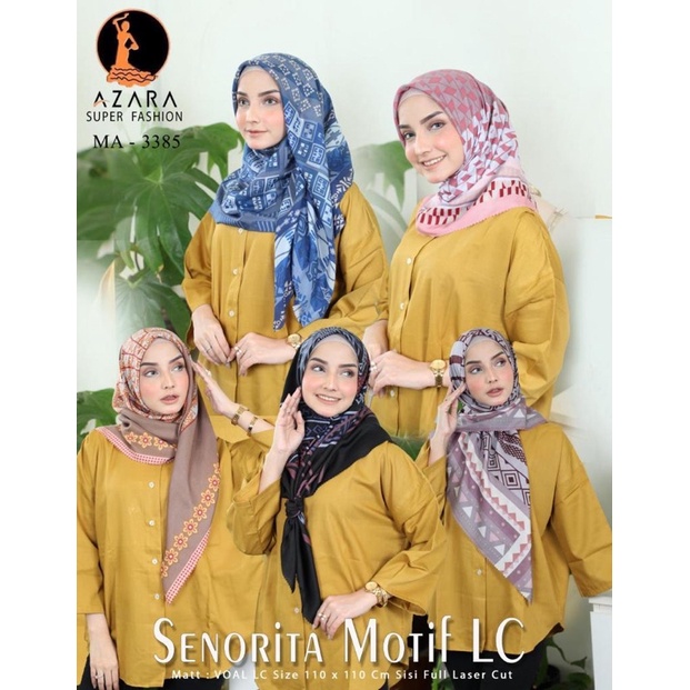 Hijab / Kerudung / Azara Senorita Motif / Kerudung Motif Laser cut