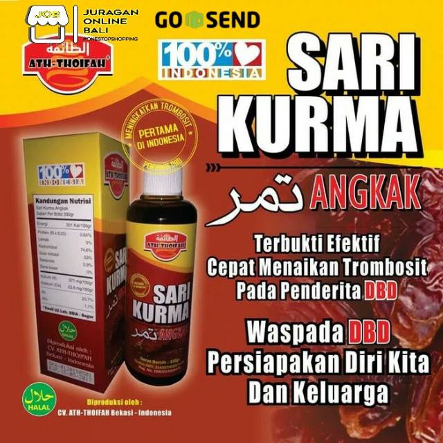 Sari Kurma Angkak / Sari Kurma Ath-Thoifah 330gram Pencegah Demam Berdarah DB