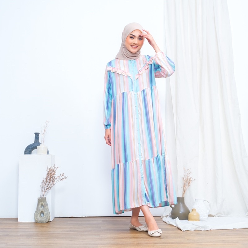 Ayana ankle dress rayon premium midi dress rayon hayya dress looklike haideeorlin