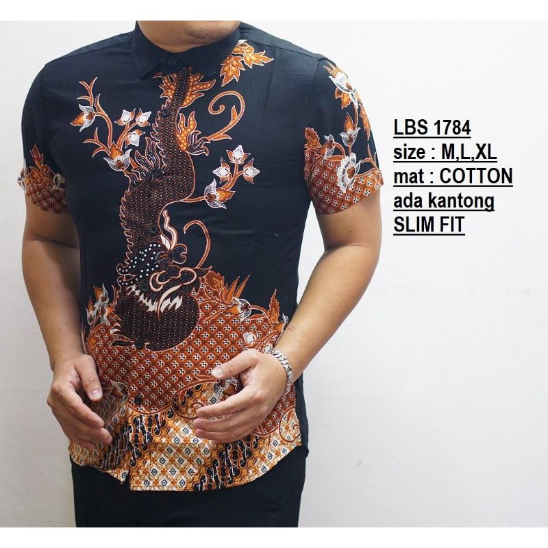kemeja batik lengan pendek asli