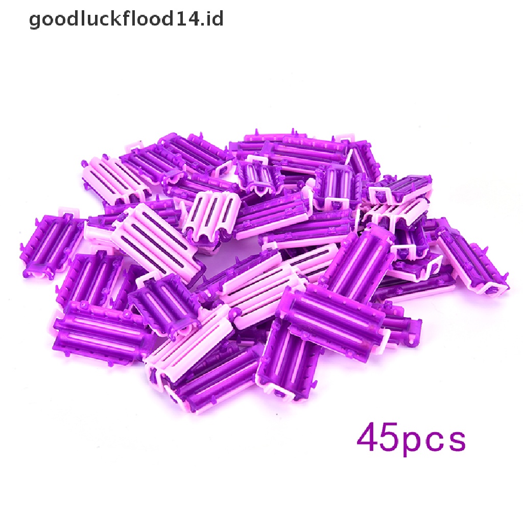 [OOID] 45pcs Hair Rollers Root Fluffy Clamps Wave Perm Rod DIY Corn Clips Corrugation ID