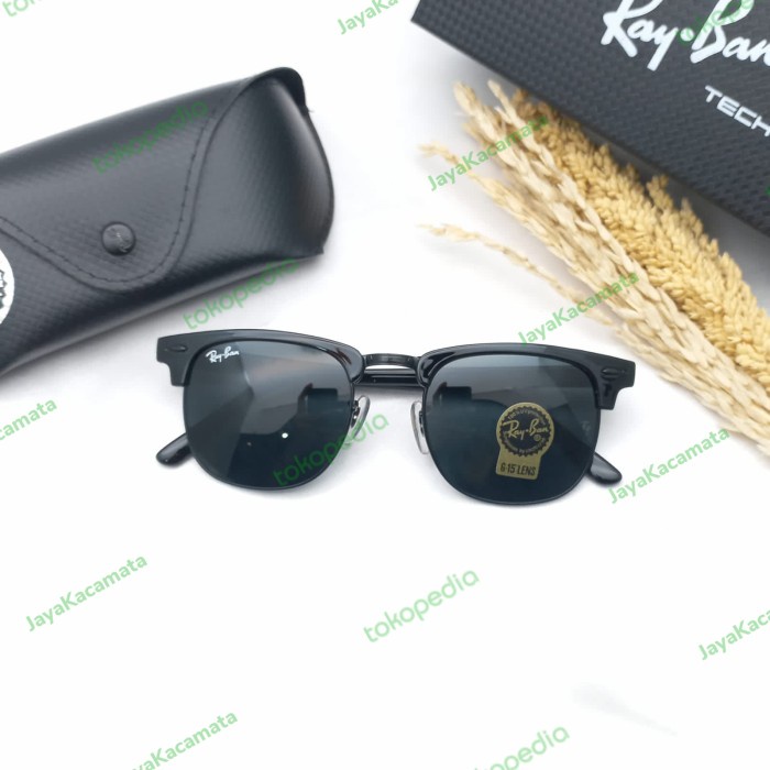 Kacamata clubmaster pria minus lensa hitam