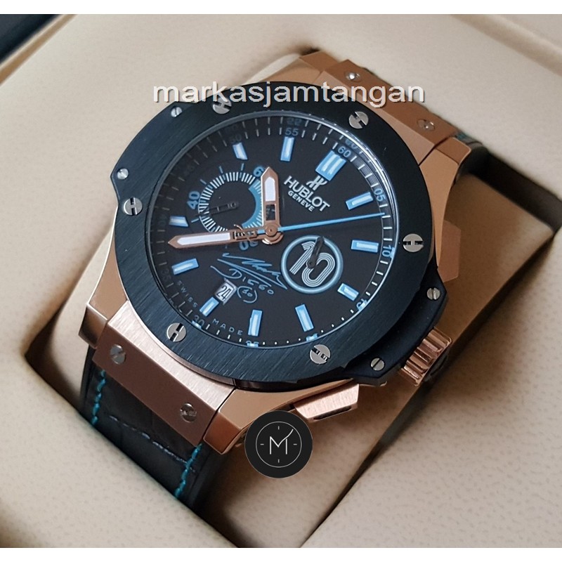 Dijual Jam Tangan Pria HUBLOT King Power Maradona Leather Strap Berkualitas