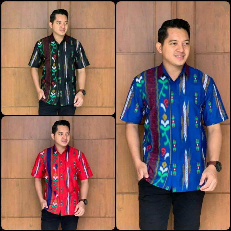 KEMEJA MOTIF SONGKET~BAJU BATIK  KEMEJA FORMAL LENGAN PENDEK