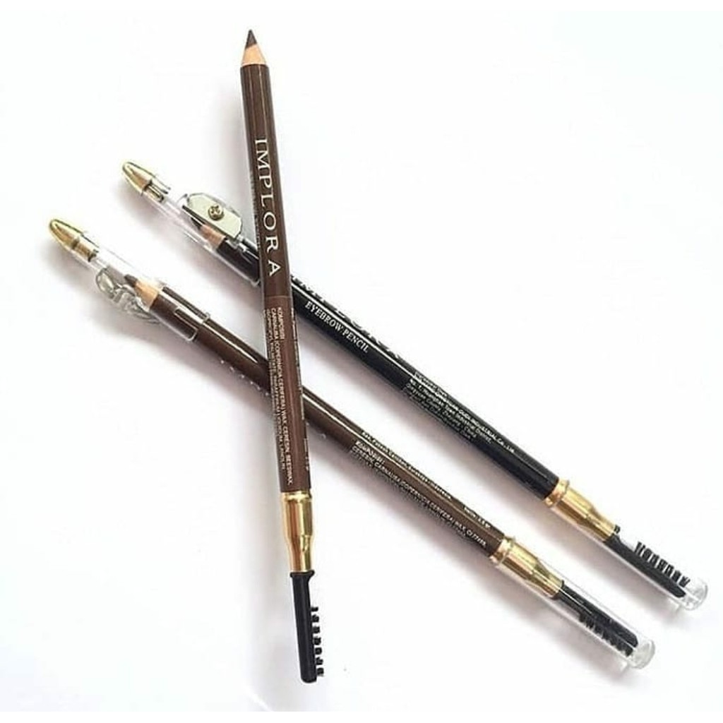 KHANZAACC IMPLORA Pensil Alis 2in1 - Soft Type Eyebrow Pencil Original BPOM