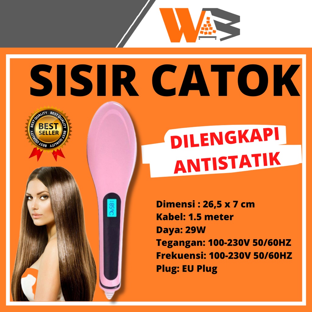 COD Sisir Catokan Elektrik Ion Pelurus Rambut Electric Straight Hair Comb / Catokan Rambut / Sisir Pelurus Rambut