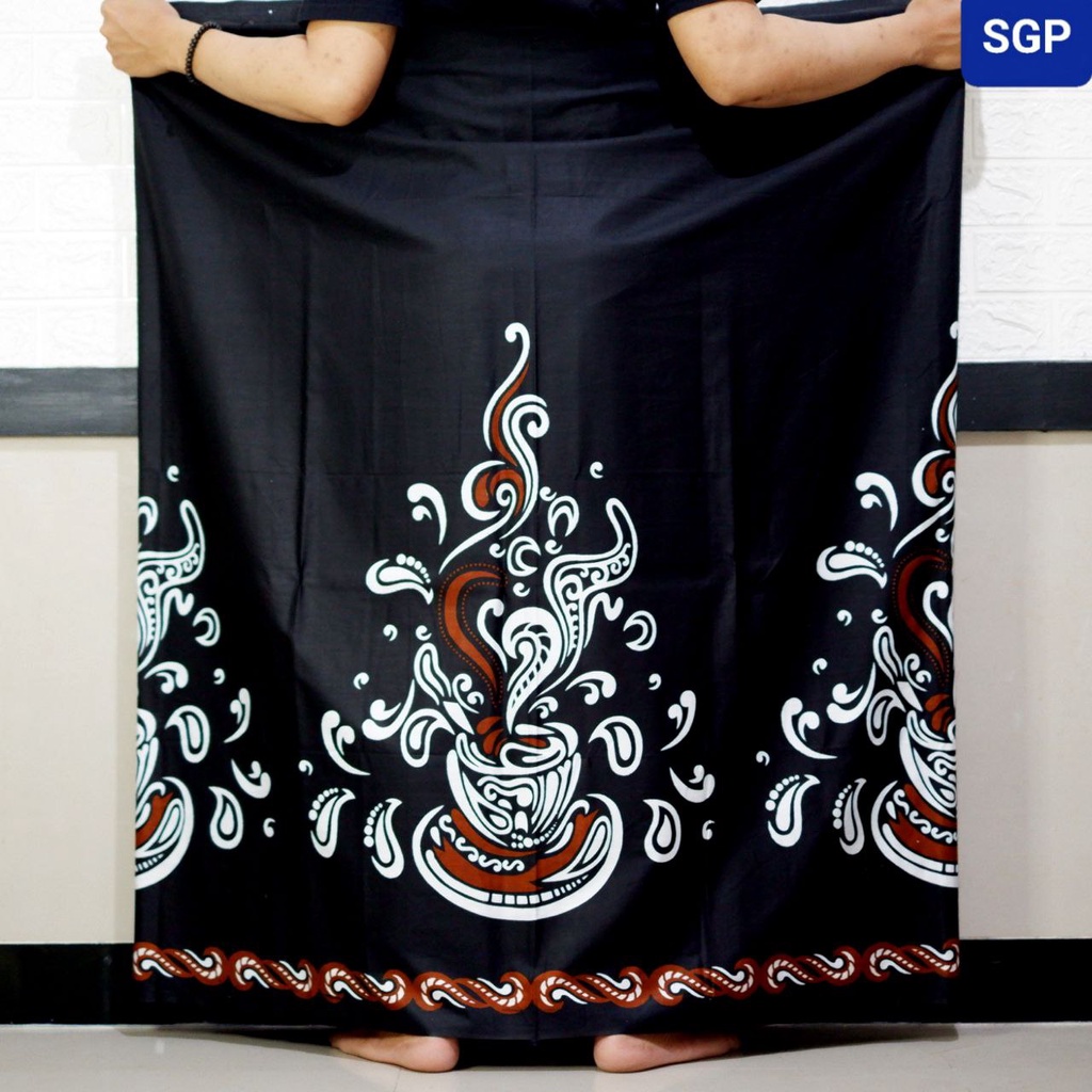 COD Sarung Batik Garis Jawa Series Hitam Pekat Terbaru