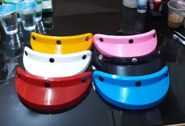 pet helm retro pendek glossy / ped Helm Retro Bogo / Pet topi helm pendek warna