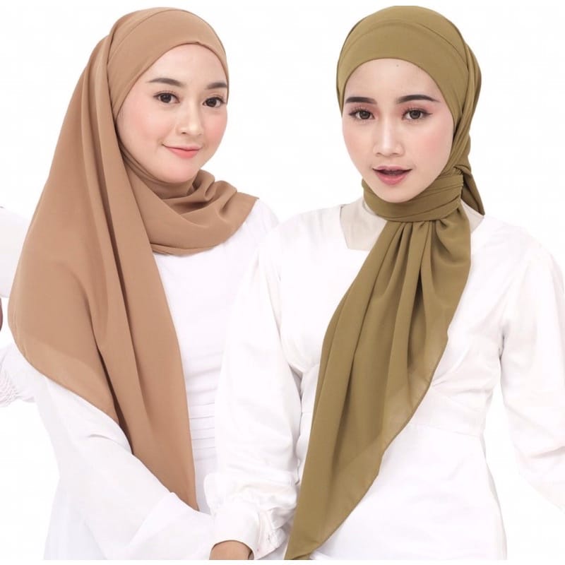 Kerudung Segitiga Malay 2 Layer Ceruty Babydoll Hijab Segi Empat Instan Tali Ikat Terbaru Pasar Hija'b