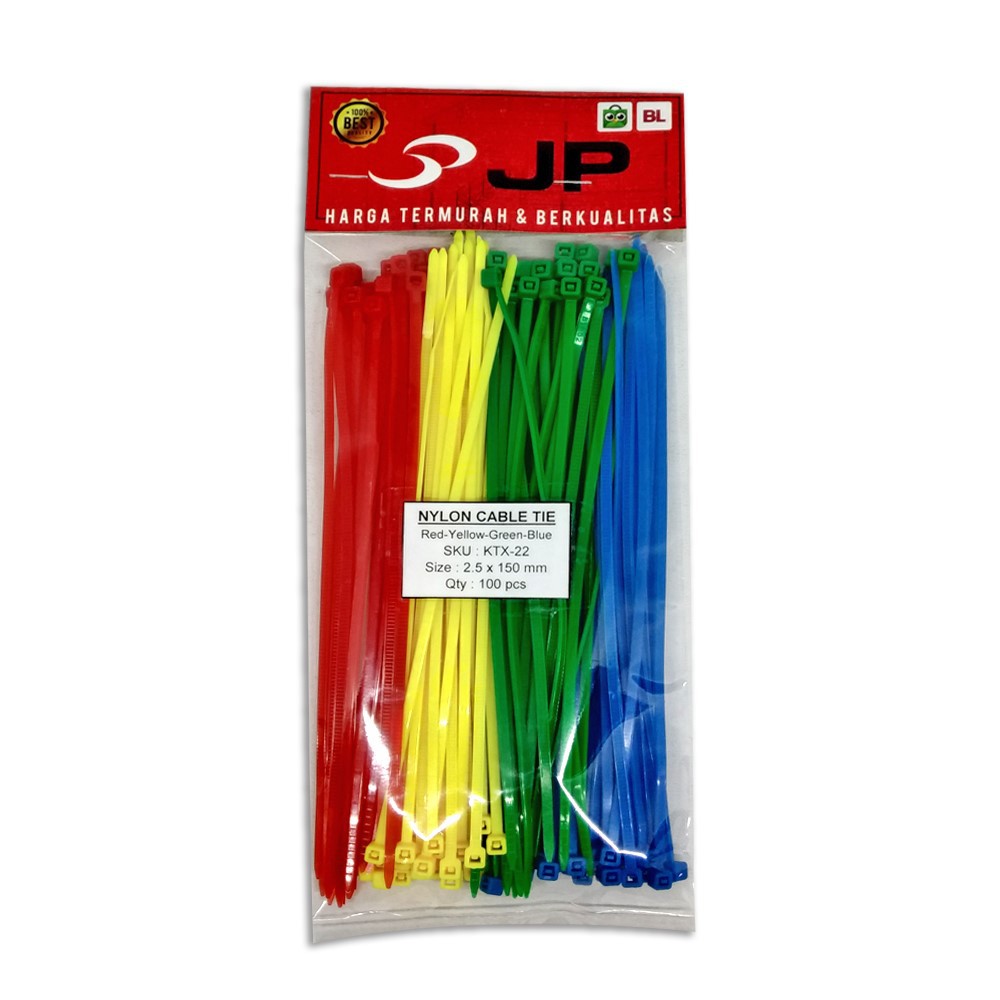 KABEL TIES 2.5 x 150 MM WARNA MERAH KUNING HIJAU BIRU - 100 PCS KTX-22