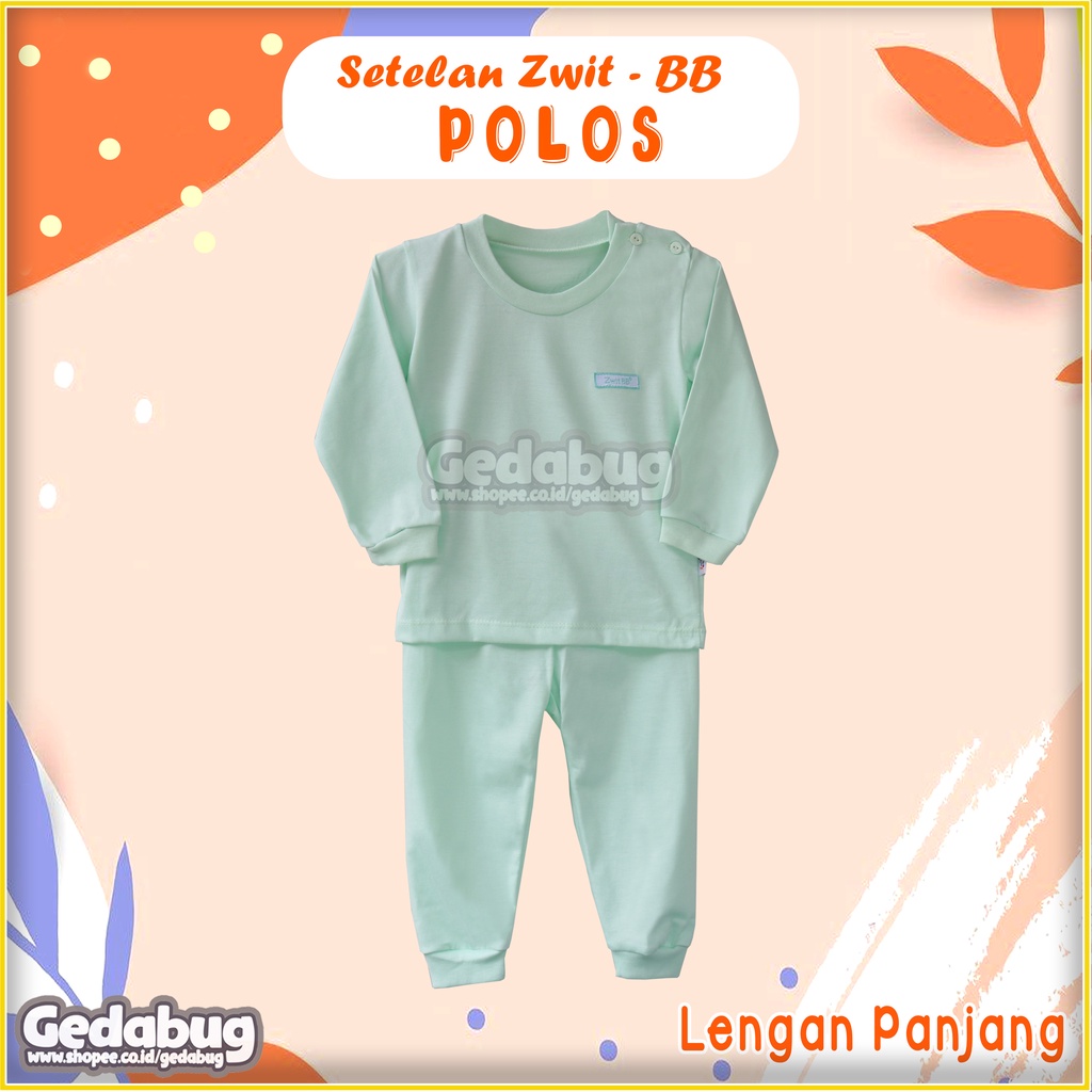 PANJANG Setelan Piyama Anak Zwit BB Polos | Setelan Oblong Bermain Anak | 100% Katun GEDABUG