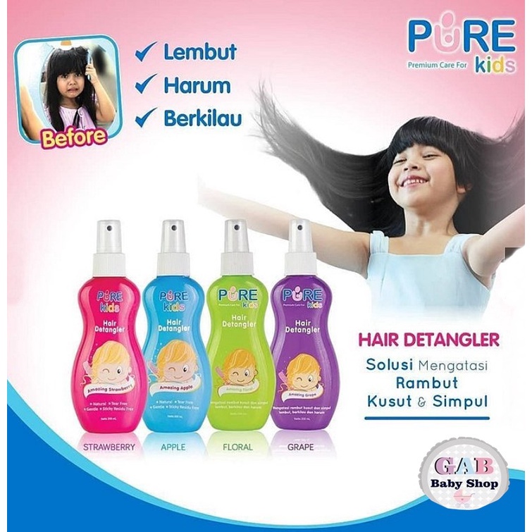 Pure Kids Hair Detangler - 200ml (Spray Rambut Anak Anti Kusut)