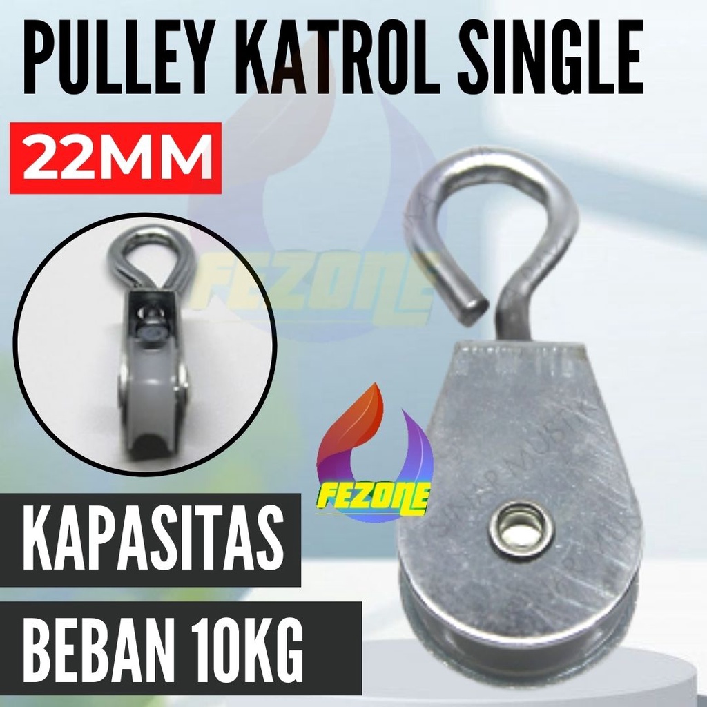 Pulley / Katrol Kandang Ayam 7/8&quot; (22mm) - Alat Ternak Ayam Unggas Kapasitas Beban 10 kg FEZONE