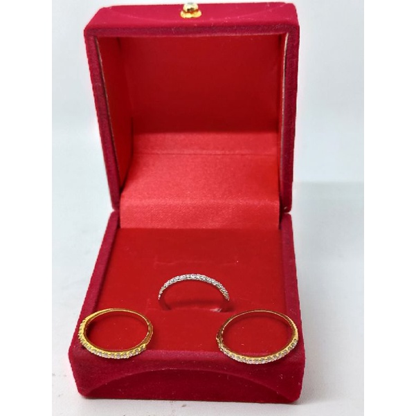 cincin listring mp sebaris full mp kecil/ cincin perak asli silver925 lapis emas/ cincin fashion