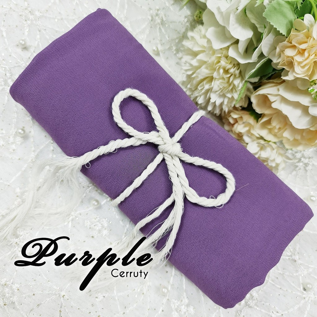 Part 1 Pasmina Polos Ceruty Baby Doll Pilih Warna [ Pilih Warna ]-purple