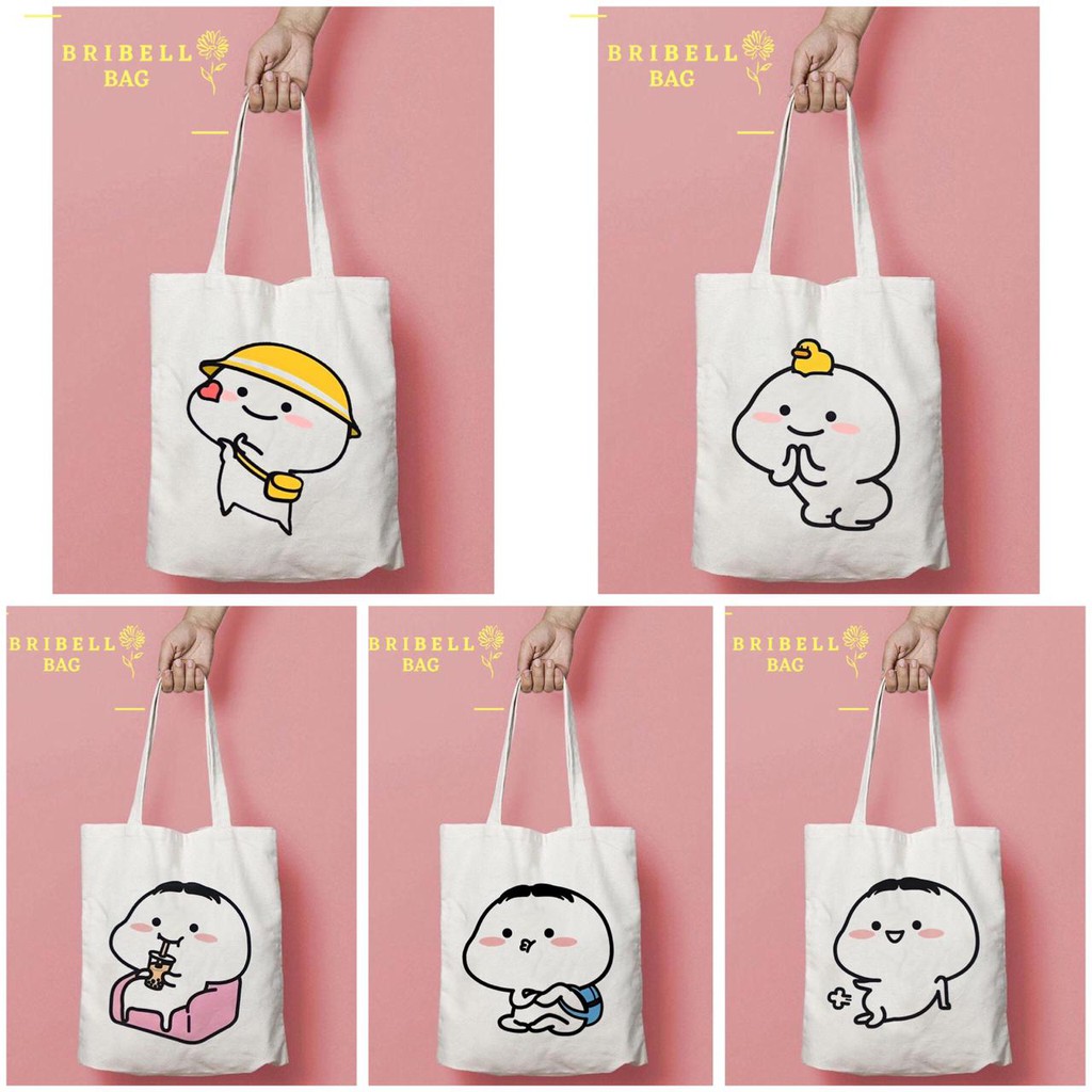 Tote Bag Kanvas Bergambar - Pentol Cartoon