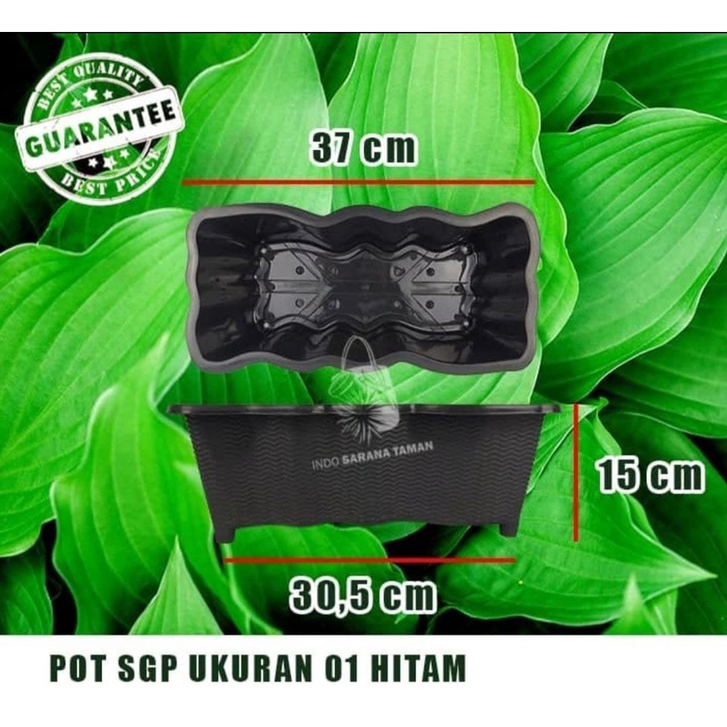 POT PANJANG SGP 01 HITAM | Pot Kotak | Pot Persegi Panjang| Pot Tanaman | Pot Bunga | Pot Plastik | 