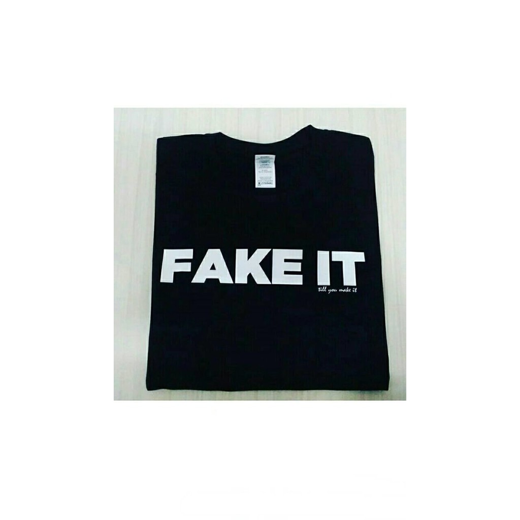 Kaos Tshirt Baju Combed 30S Distro Adidas Fake It Till You Make It