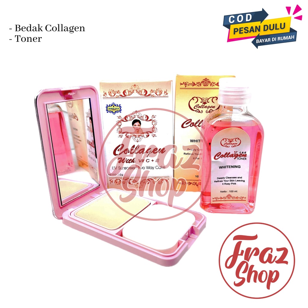 Bedak Padat Dhilisa Collagen Plus Toner Collagen Vit C Dan E Original Import