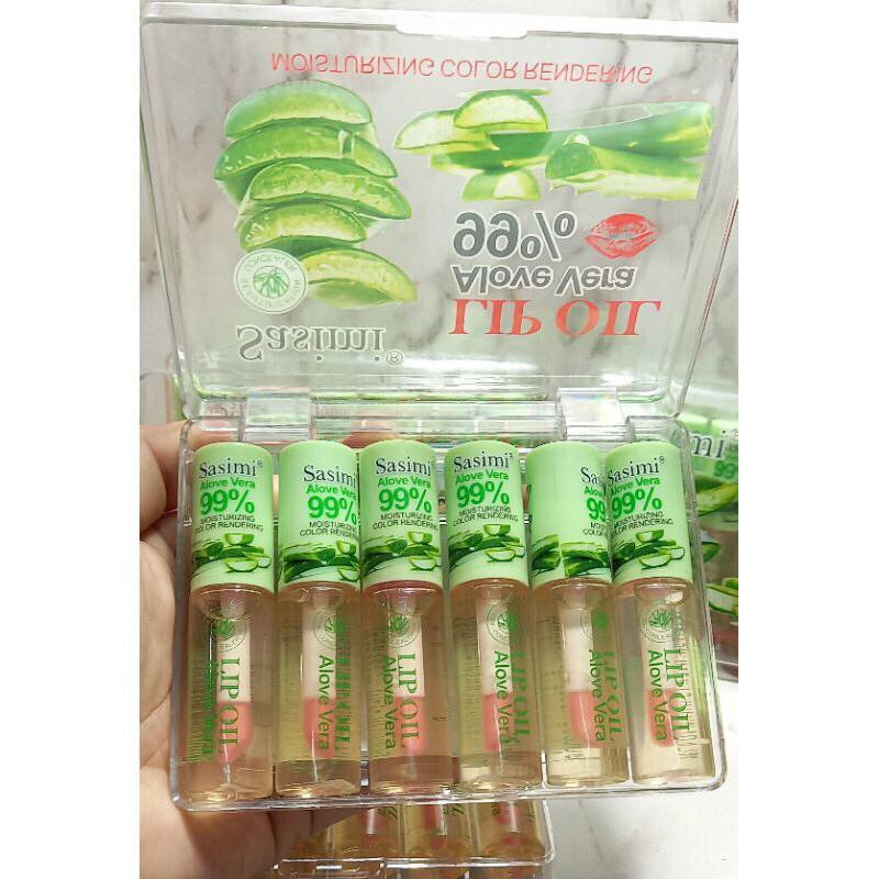 [COD] PROMO BULAN INI!!! [HARGA SATUAN] SASIMI ALOEVERA LIP OIL 99% MINI MOISTURIZING