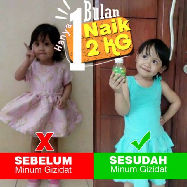 GIZIDAT 10 BOTOL  - Vitamin Penambah Nafsu Makan - Anak Sehat Cerdas Madu Gemuk Badan 100% Alami