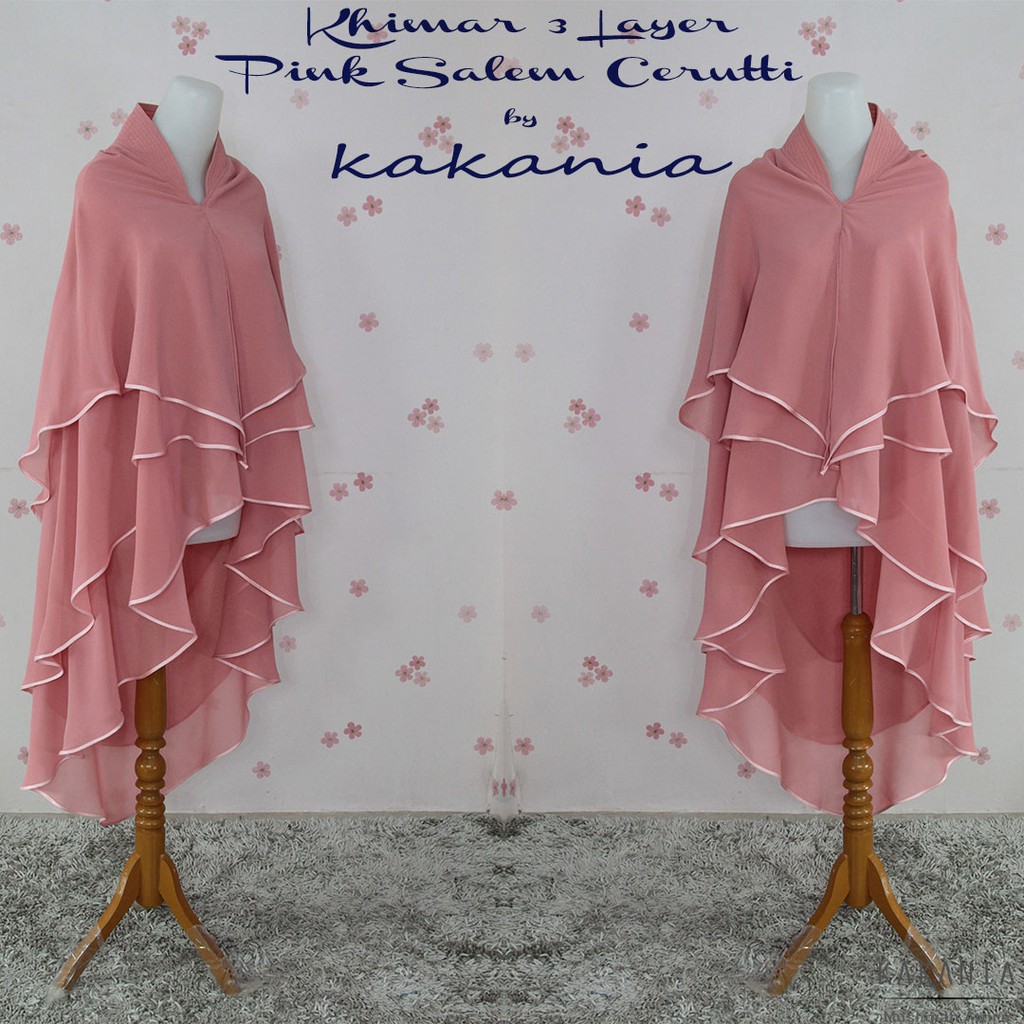 Kakania Hijab Khimar Syari 3 Layer Cerutti Jilbab Jumbo Panjang