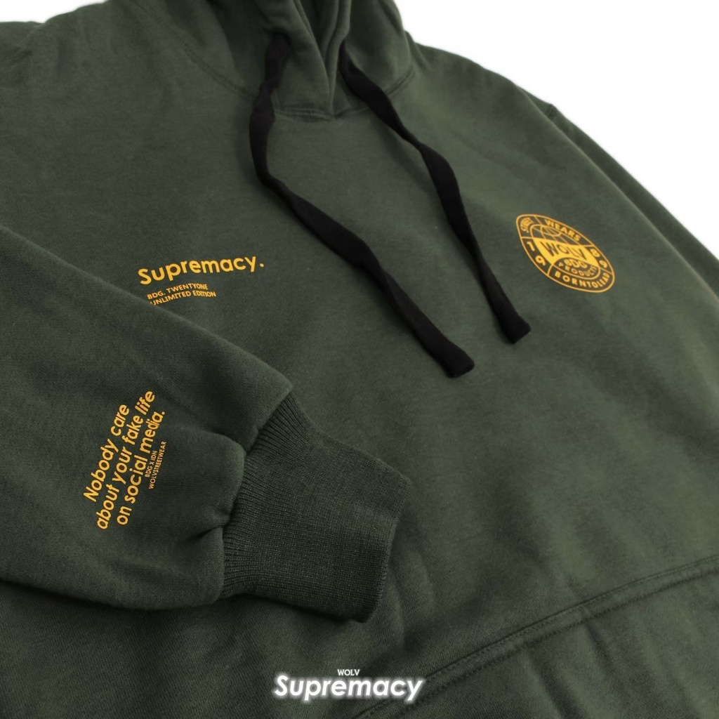 Wolv Streetwear Hoodie Premium Globe &amp; supremacy High Quality