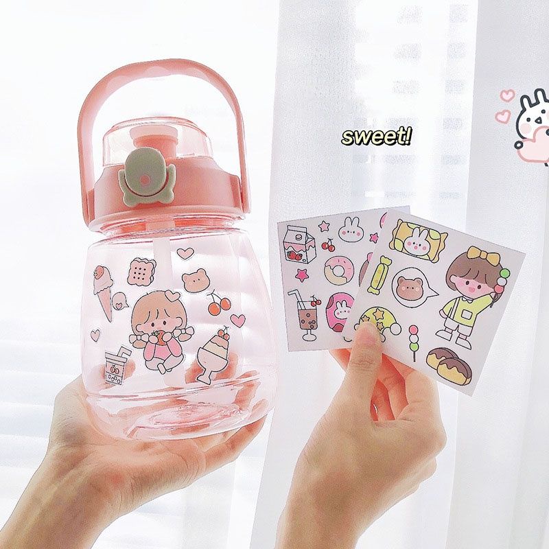 

4pcs Sticker PET Girl Korean Stiker Anti Air Dekorasi Tumbler Botol Waterproof