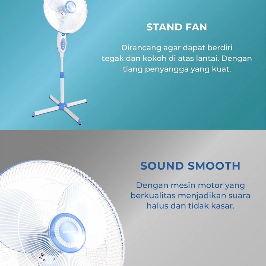 STANDFAN MIYAKO KAS-1618B KIPAS ANGIN BERDIRI MIYAKO 16INCH 16IN KAS 1618 B KAKI SILANG