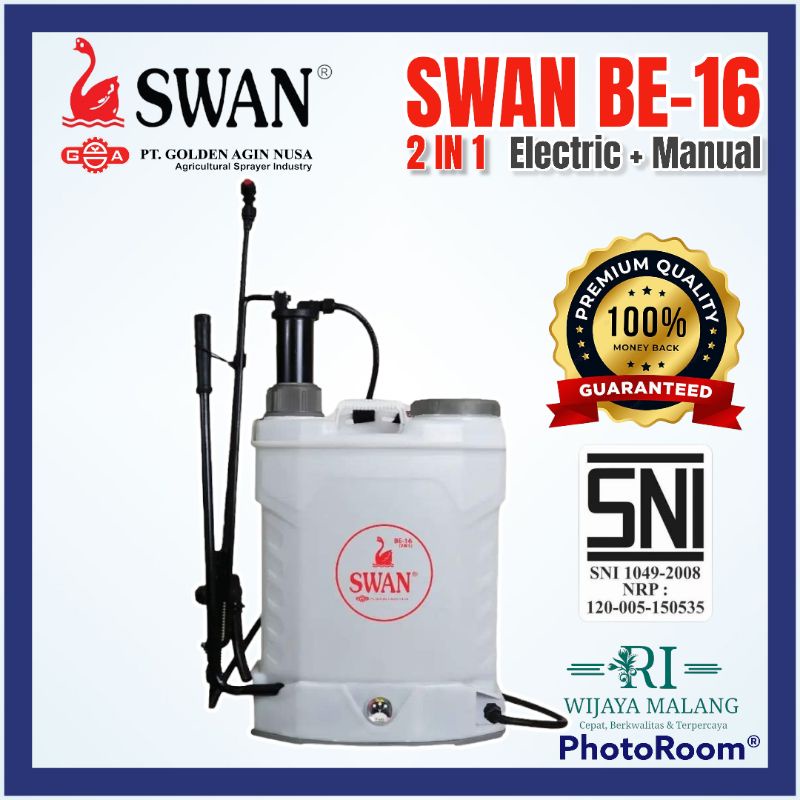 Jual TANGKI SWAN BE-16 2IN1 ELEKTRIK & MANUAL / SPRAYER ELEKTRIK SWAN ...