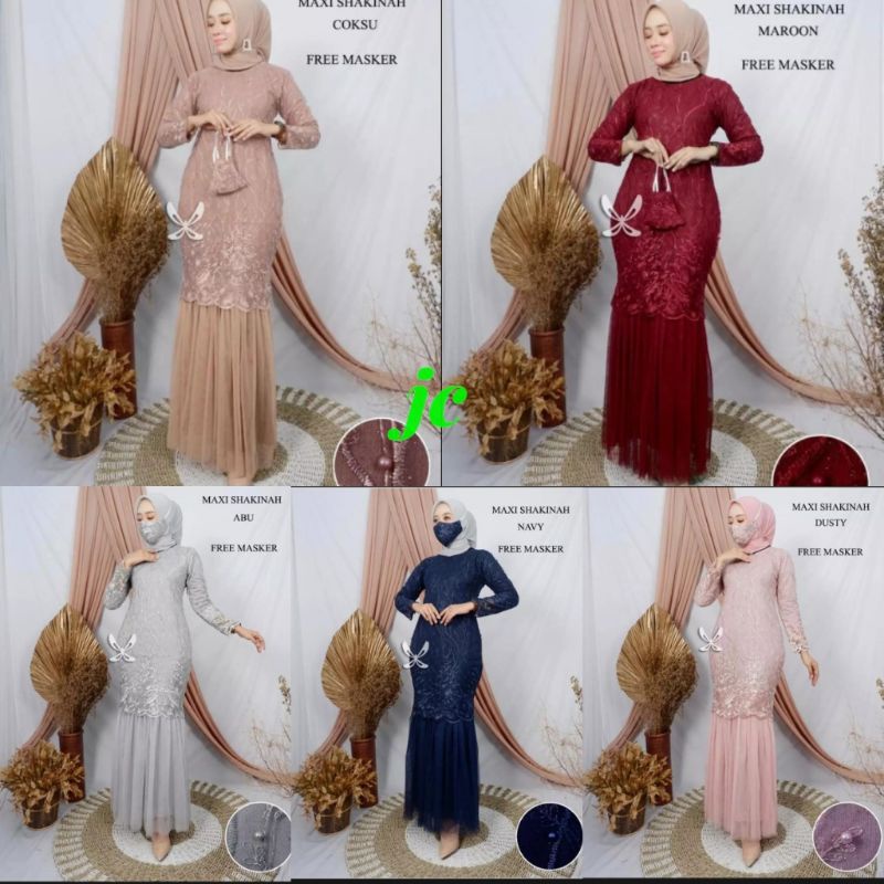 JCZR - Dress Shakinah Duyung / Dress Wanita Muslimah Terbaru / Dress Wanita Mewah Kekinian