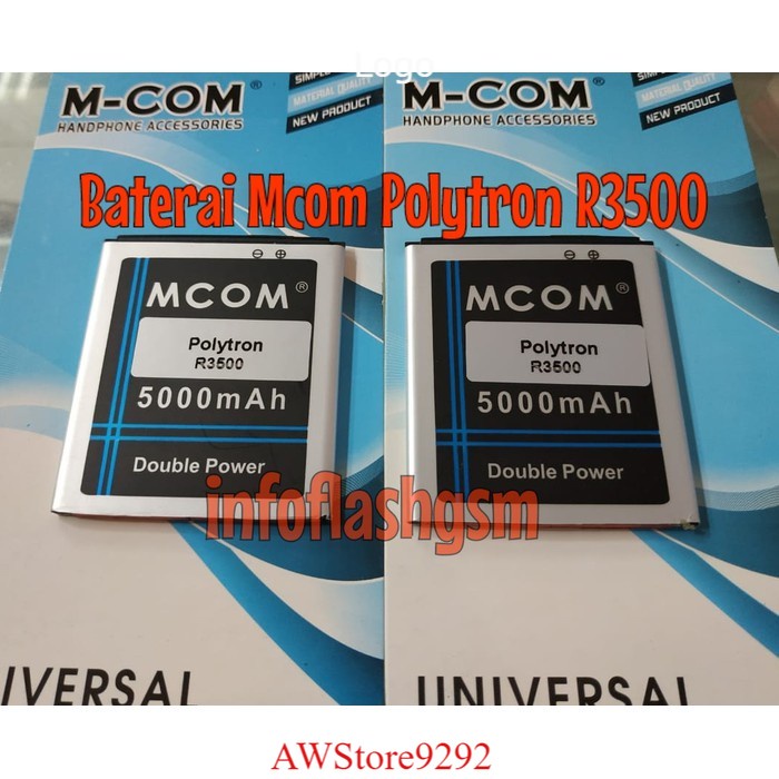 Mcom Battery Batre Baterai Double Power Mcom Polytron R3500 Jetz 50 PL-7T6 PL7T6 PL 7T6