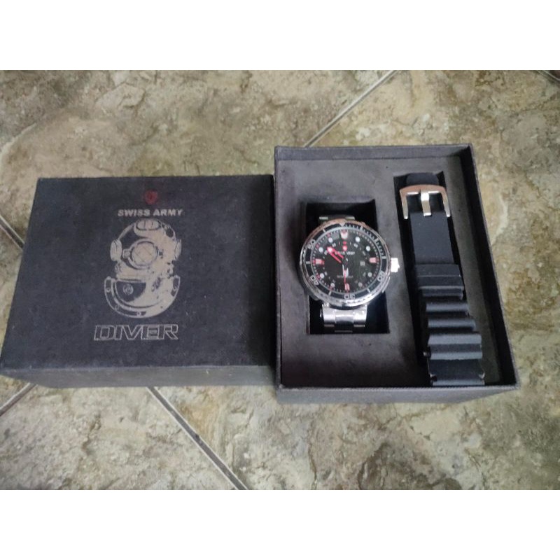 Jam tangan pria SA7476 diver batere quartz full ex display