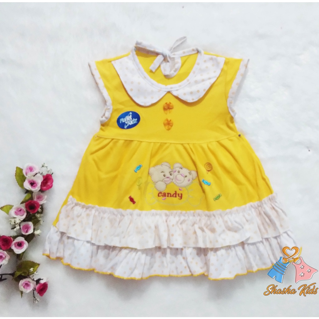 [L-013] Baju Bayi Perempuan/ Dress Bayi Perempuan Planet Kids cantik motif lucu 0-6bln