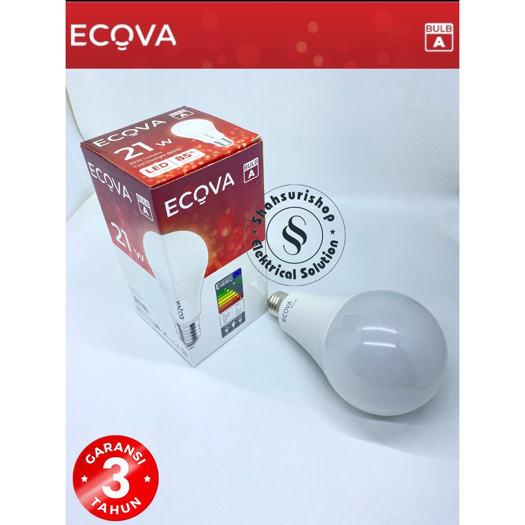 LED BULB ECOVA 21W 21WATT 21 WATT A SERIES GARANSI 3 TAHUN SNI